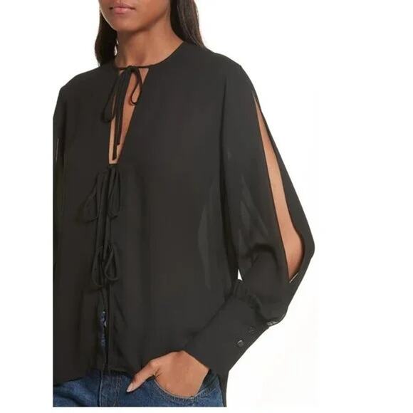 RACHEL COMEY Black Viva Crepe Meryl Blouse | 0 - Picture 4 of 13